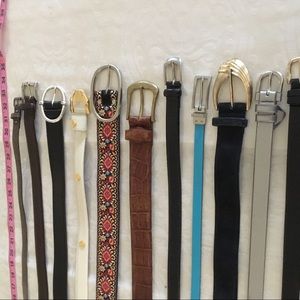 Bunch O’ Belts. Leather and Fabric.